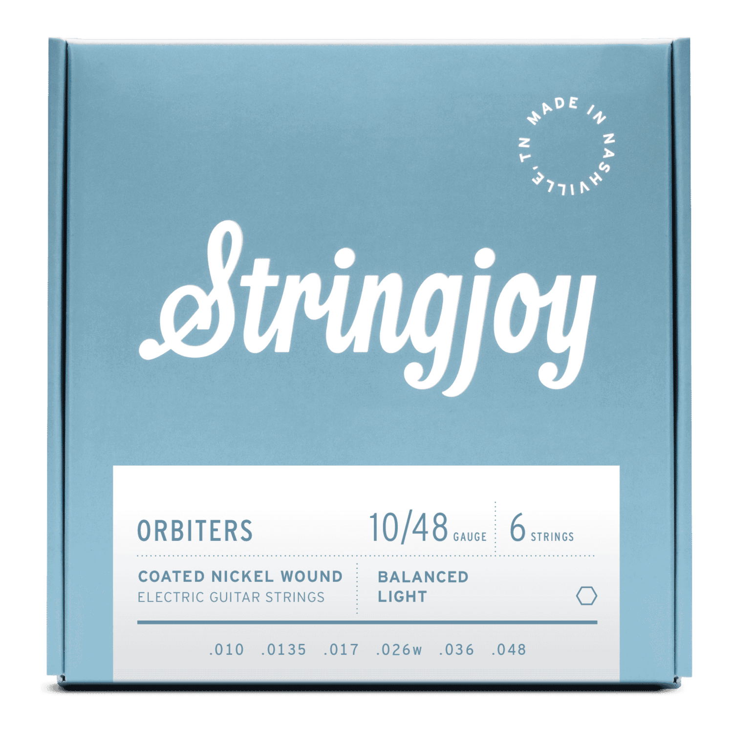 Stringjoy Orbiters Balanced Light Gauge Nickel Wound Electric Guitar Strings